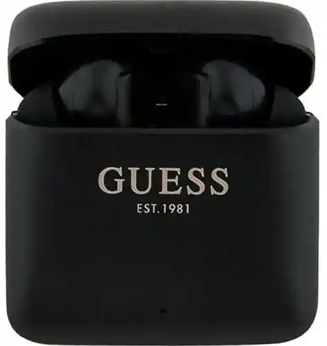 Guess Słuchawki Bluetooth Gutwssu20Alegk Tws plus Stacja Dokująca Czarny/Black Printed Logo