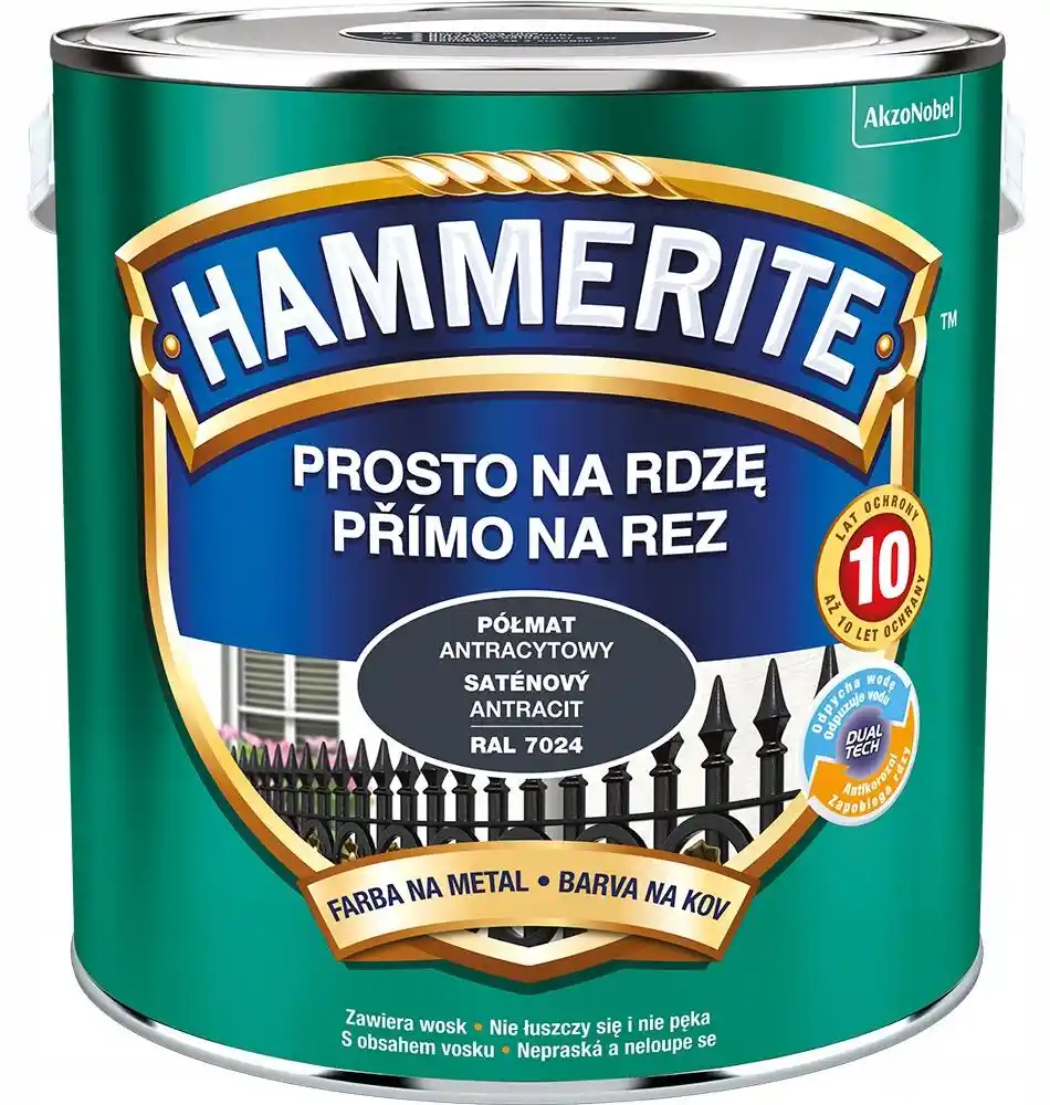 Hammerite Farba na rdzę Półmat Antracytowy 2,5L