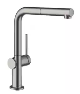 Hansgrohe Talis M54 Bateria kuchenna z wyciąganą wylewką czarny chrom szczotkowany 72808340