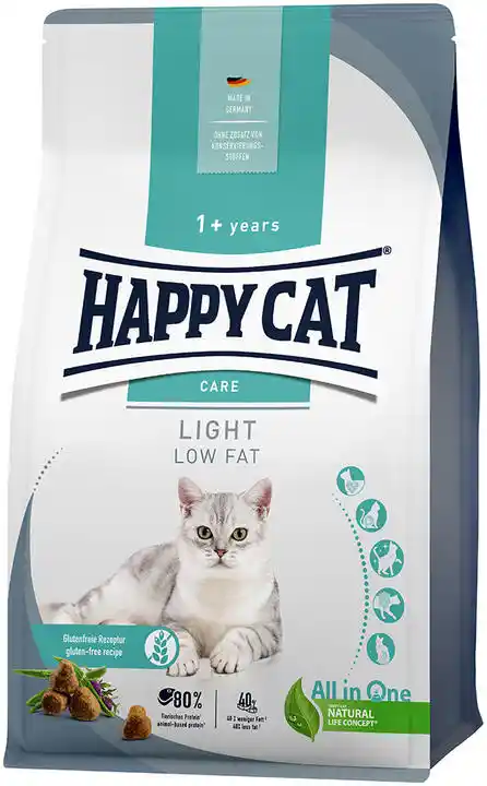 Happy Cat 70605 - Sensitive Adult Light sucha karma z drobiem dla otyłych kotów i kotów zawartość 10 kg