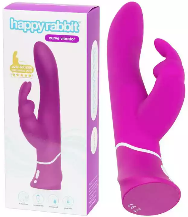 Happyrabbit Curve - wodoodporny, ładowalny wibrator z różdżką (fioletowy)