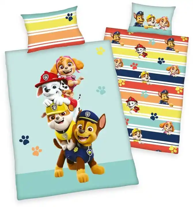 Herding Dziecięca pościel bawełniana do łóżeczka Paw Patrol, 40x60cm, 100x135cm