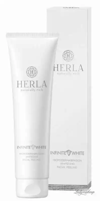 Herla Infinite White wybielający peeling do twarzy efekt mikrodermabrazji