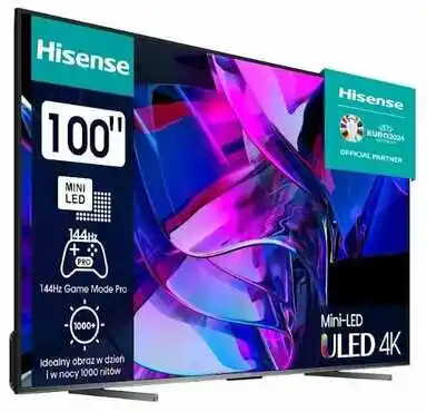 Hisense Telewizor Mini-LED 100U7KQ 100 cali 4K 144Hz VIDAA U7 Quantum Dot Colour