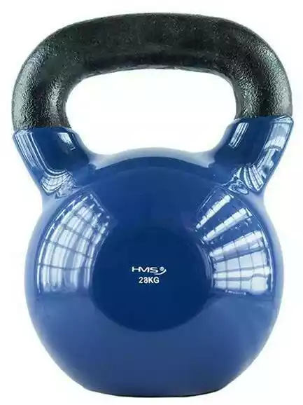 HMS Kettlebell Żeliwny Pokryty Winylem KNV 28KG Blue