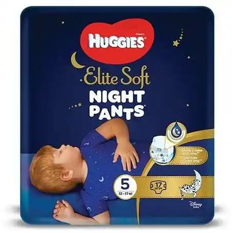 Huggies Elite Soft Night Pants 5 Majtki nocne 12-17kg 17szt