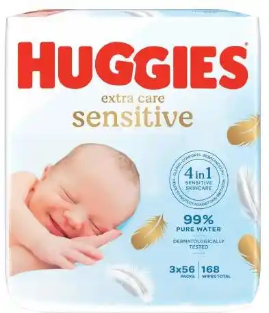 HUGGIES Extra Care Sensitive Chusteczki nawilżane 168szt