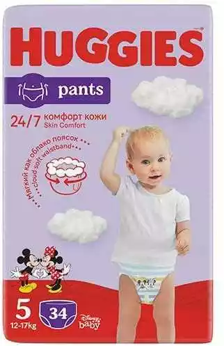 Huggies Jumbo 5 pieluchomajtki (12-17kg) 34szt.