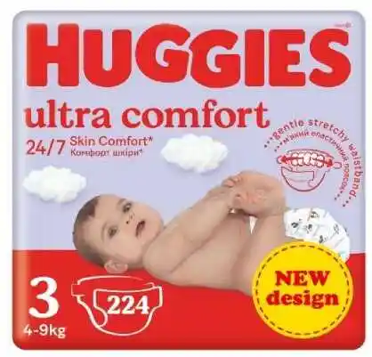 Huggies Ultra Comfort Jumbo Pack 3 pieluchy 4-9kg 56szt