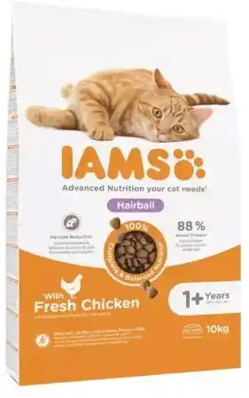 Iams Adult Hairball Control - sucha karma dla kota - 10 kg