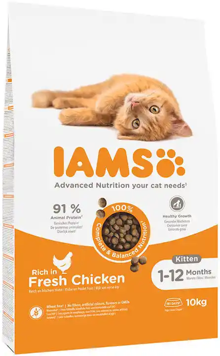 Iams Advanced Nutrition Kitten ze świeżym kurczakiem - 10 kg karma sucha