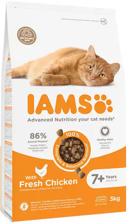 Iams Advanced Nutrition Senior Cat z kurczakiem - 3 kg karma sucha