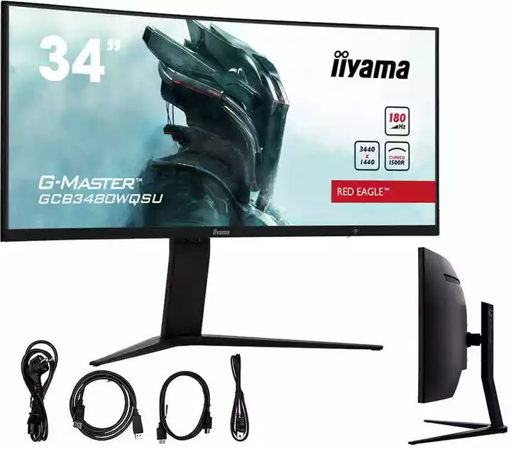 Iiyama G-Master Red Eagle GCB3480WQSU-B1 34 cale UWQHD VA 180Hz 0,4ms Zakrzywiony Gamingowy monitor LED