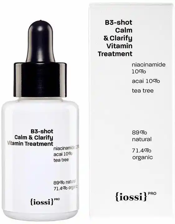 Iossi B3 Shot Calm and Clarify Vitamin Treatment Serum z niacynamidem w aktywnym stężeniu 10proc. wit. C 30 ml