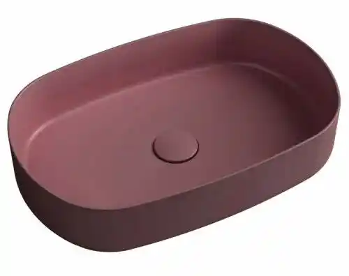 Isvea INFINITY OVAL umywalka ceramiczna nablatowa 55x36 cm, Maroon Red 10NF65055-2R