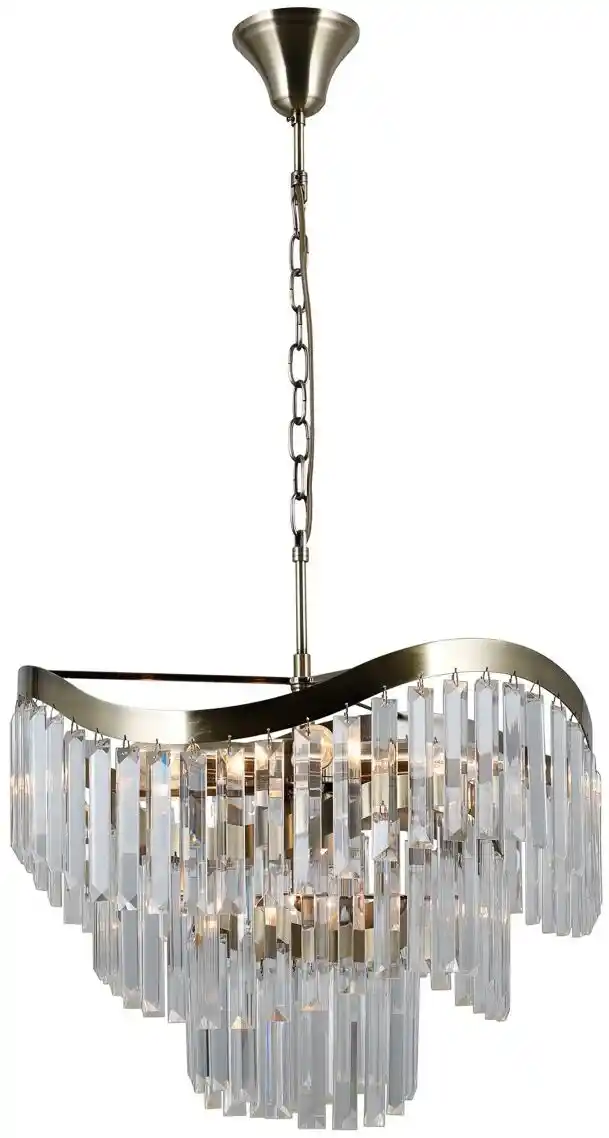 Italux Lampa kryształowa wisząca Sabriga PND-44544-8 antyczny brąz