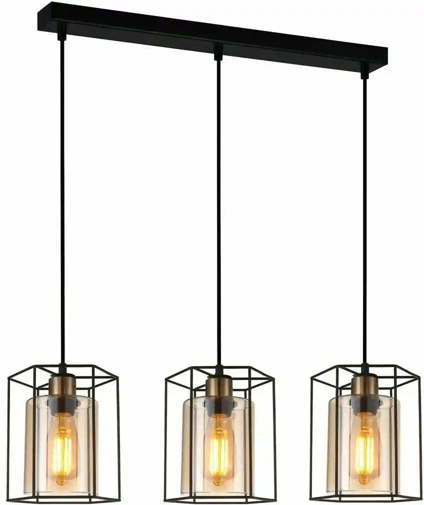 Italux Lampa loft wisząca KALULA PND-78901-3-BK+AMB