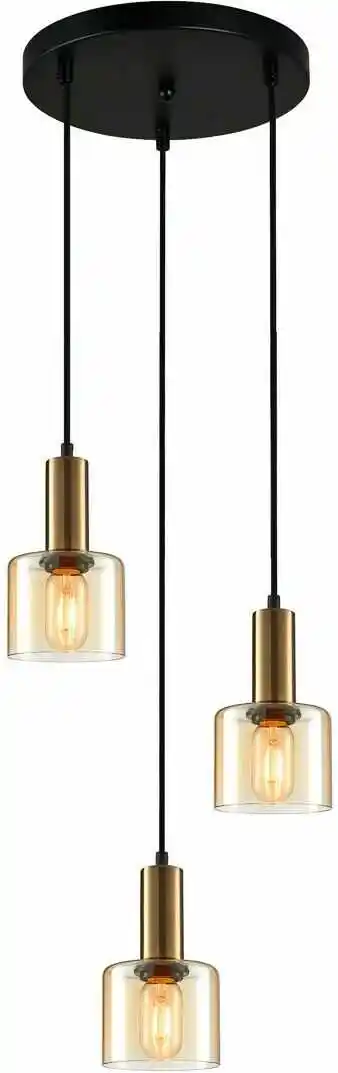 Italux Lampa loft wisząca SANTIA PND-65342-3A-BRO+AMB