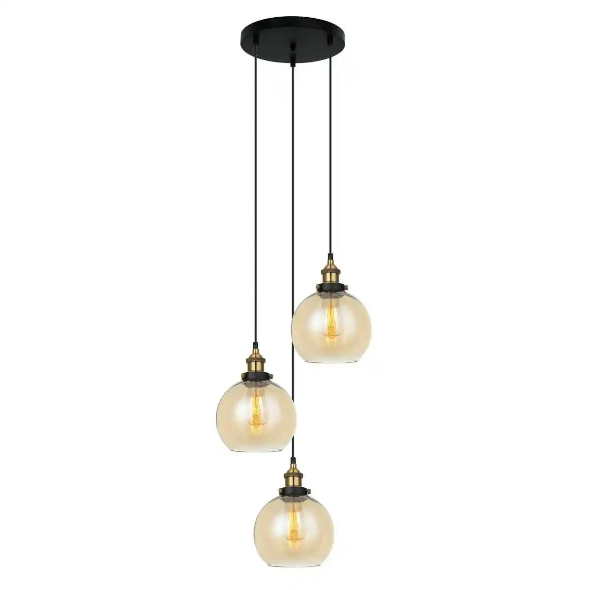 Italux Lampa nad stół wisząca nowoczesna CARDENA MDM-4330/3 GD+AMB