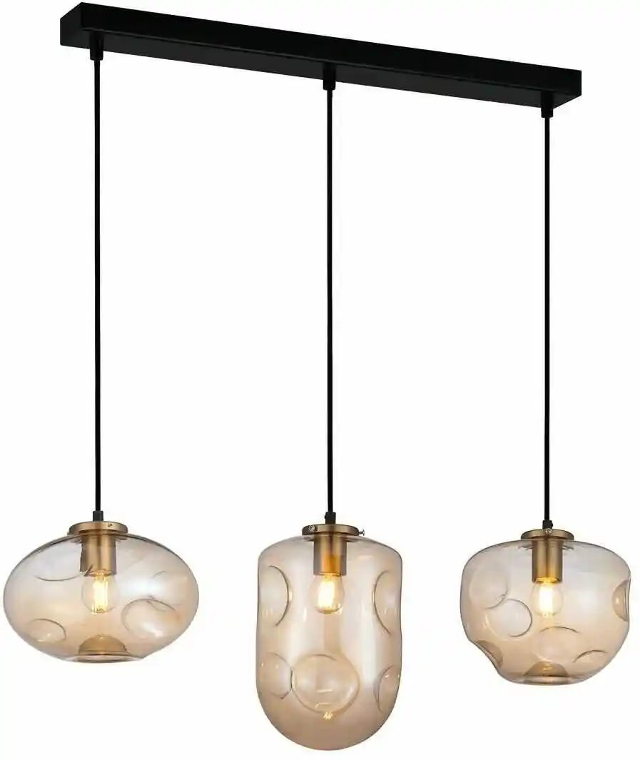 Italux Lampa nad stół wisząca nowoczesna HATELLA PND-112038-3-BRO+AMB