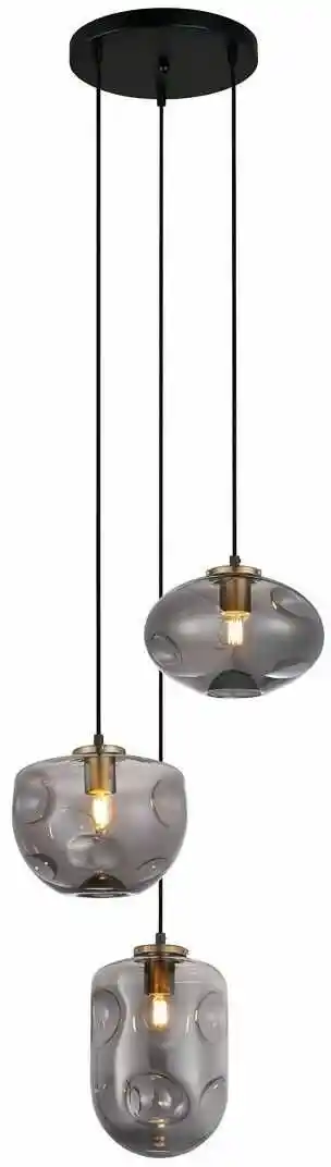 Italux Lampa nad stół wisząca nowoczesna HATELLA PND-112038-3A-BRO+SG