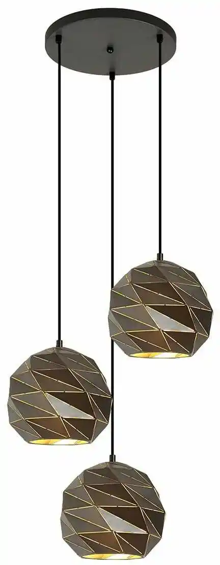 Italux Lampa nad stół wisząca nowoczesna Palermo PND-2424-3S-GR+GD antracytowy