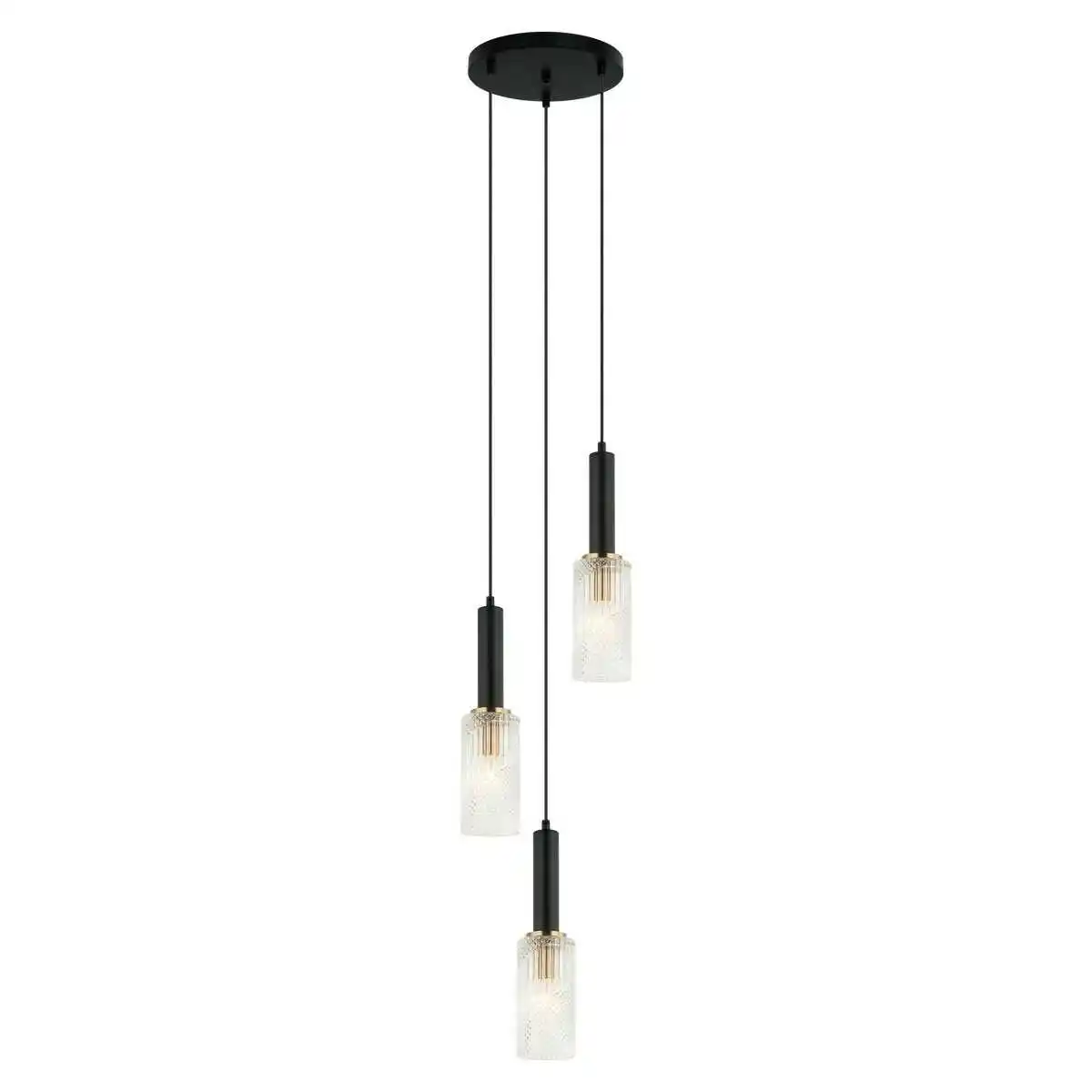 Italux Lampa nad stół wisząca nowoczesna Perola PND-43309-3 BK+BR czarna