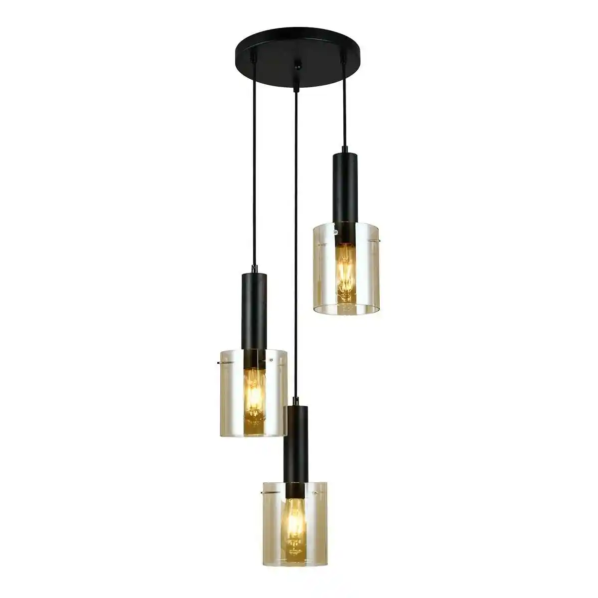 Italux Lampa nad stół wisząca nowoczesna SARDO PND-5581-3A-BK+AMB