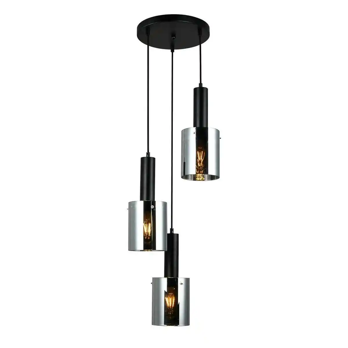 Italux Lampa nad stół wisząca nowoczesna SARDO PND-5581-3A-BK+SG