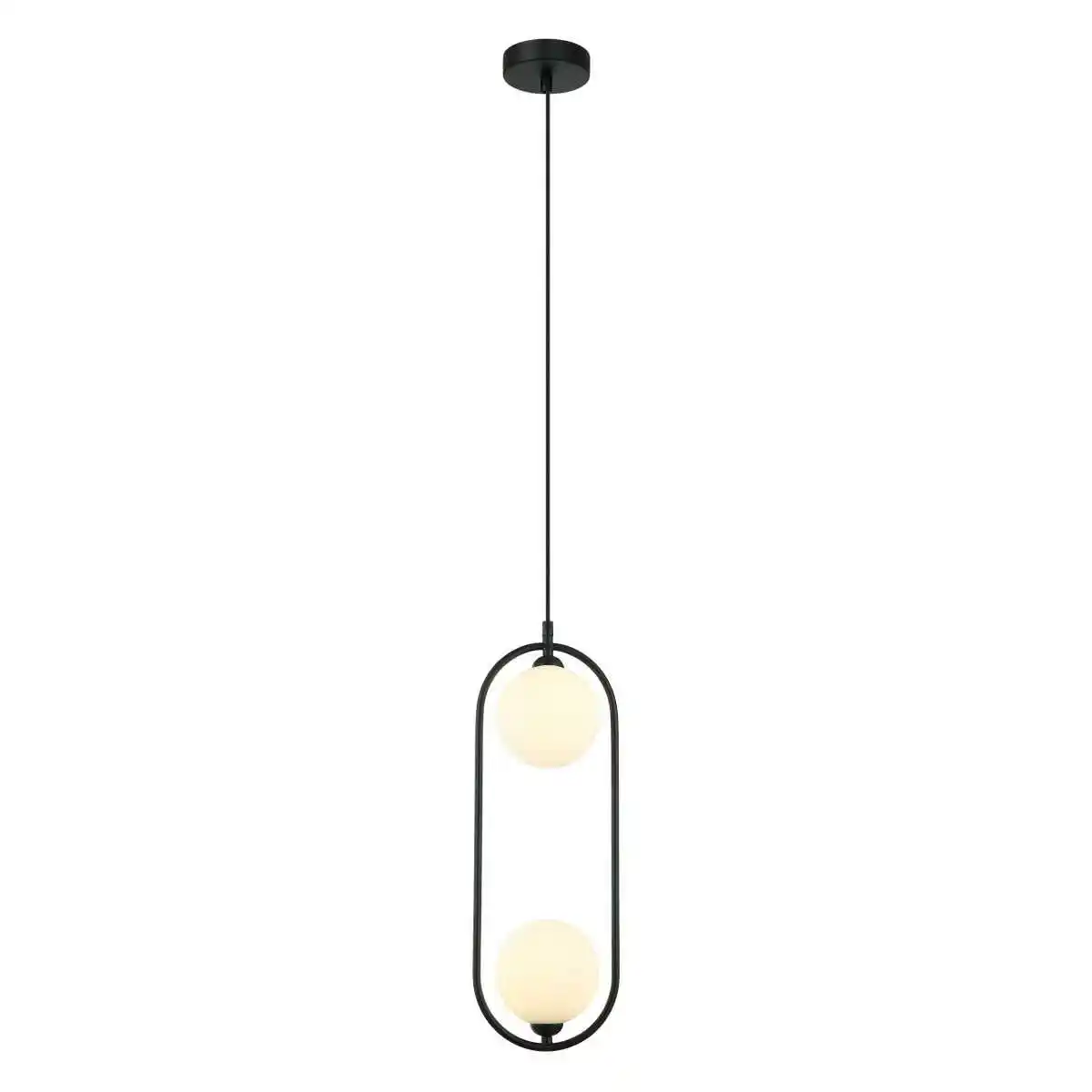 Italux Lampa stylowa wisząca Lupus PND-3965-2-BK