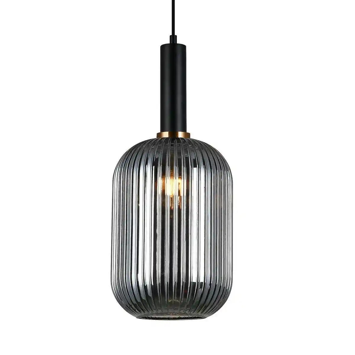 Italux Lampa wisząca nowoczesna ANTIOLA PND-5588-1L-BK+SG