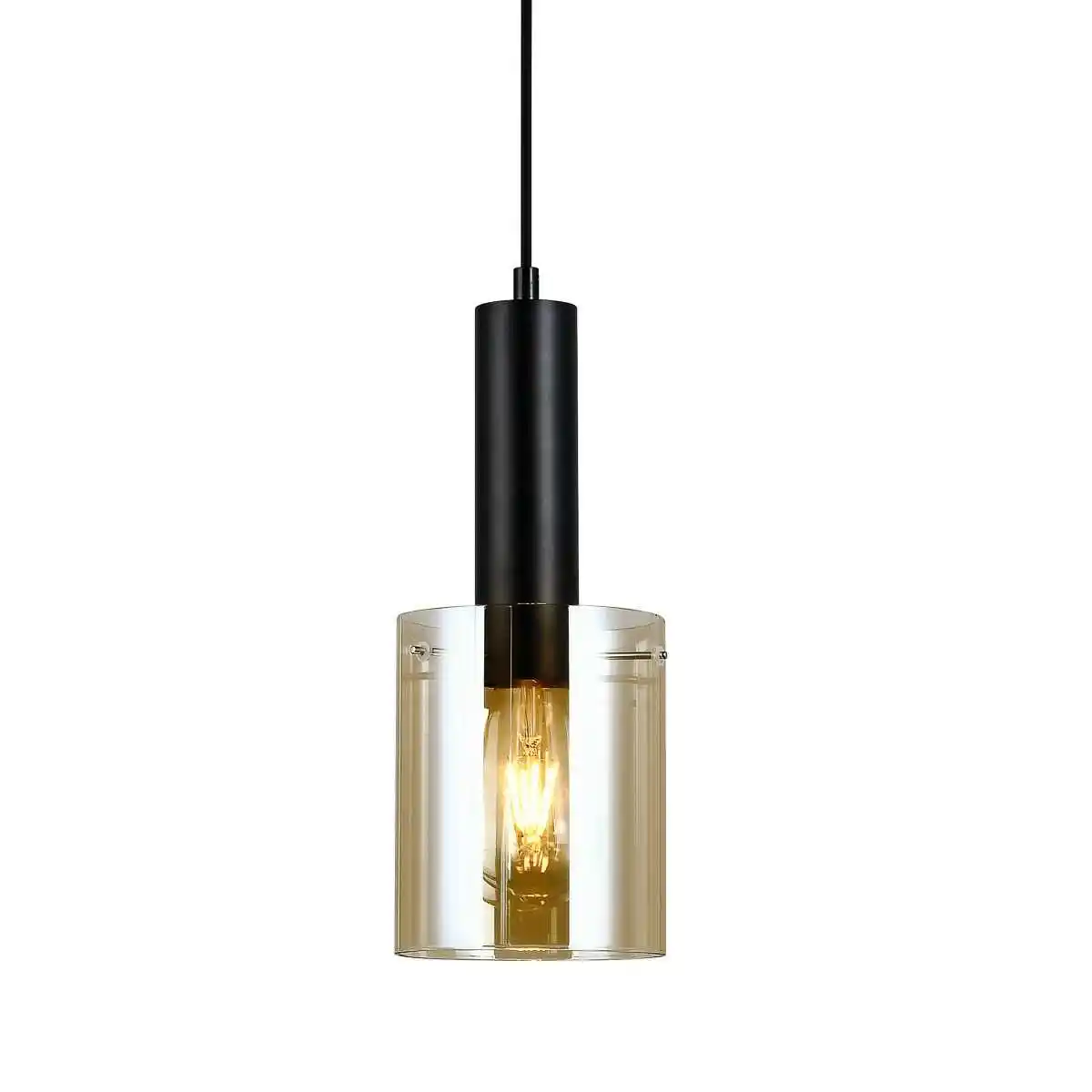 Italux Lampa wisząca nowoczesna SARDO PND-5581-1-BK+AMB