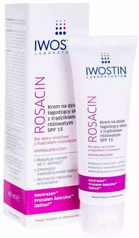 Iwostin Rosacin Krem na dzień łagodzący trądzik różowaty SPF15 40 ml