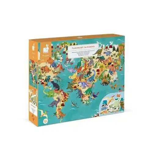 Janod Puzzle edukacyjne z figurkami 3D Dinozaury 200 elementów 6+