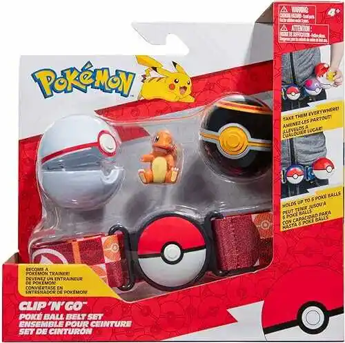 Jazwares Pokemon Clip N Go: Pas Trenera 2x Pokeball Minifigurka Charmander