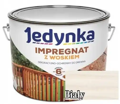 Jedynka Impregnat do Drewna z Woskiem Biały 10L