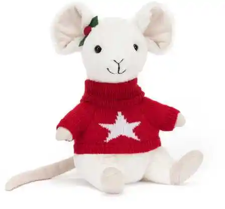 Jellycat Wesoła Myszka w Czerwonym Sweterku 18 cm