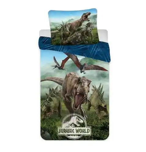 Jerry Fabrics Pościel bawełniana 140x200 Park Jurajski dinozaury góry Jurassic Park