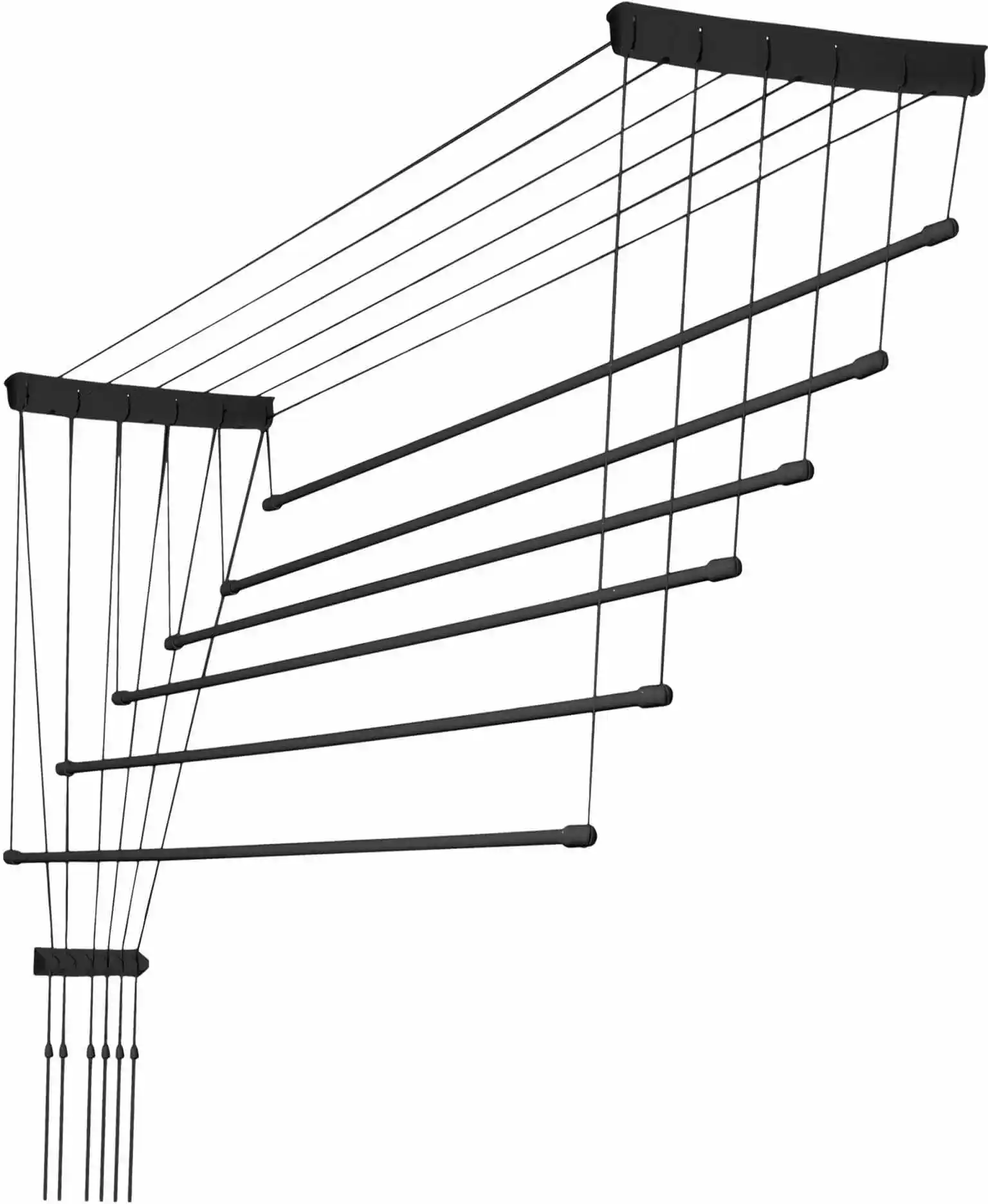 Kadax Suszarka sufitowa na pranie Torp, 6 prętów, 100 cm, czarna