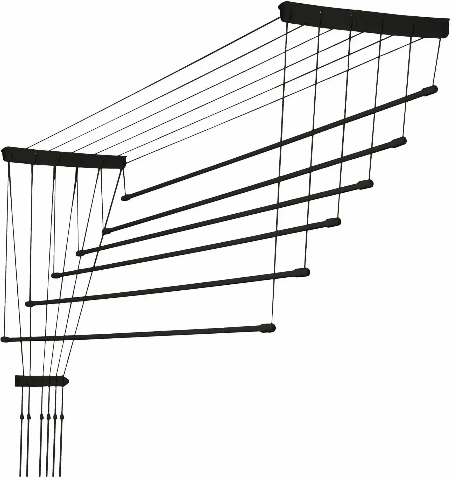 Kadax Suszarka sufitowa na pranie Torp, 6 prętów, 150 cm, czarna