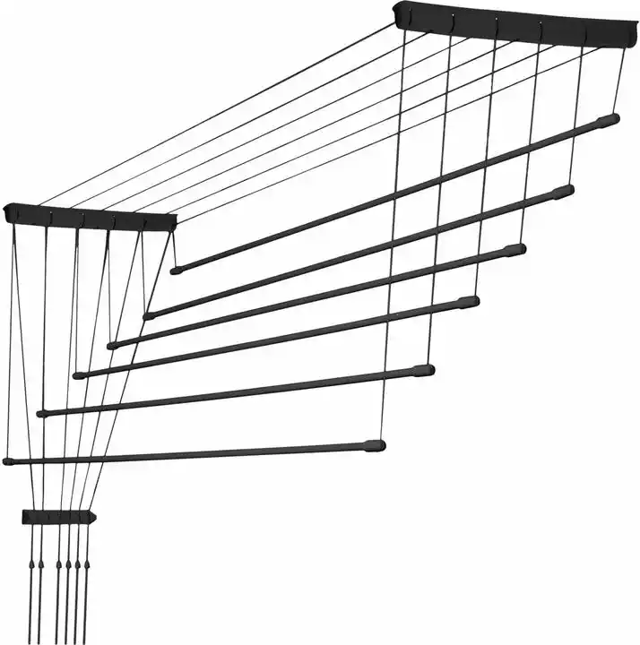 Kadax Suszarka sufitowa na pranie Torp, 6 prętów, 170 cm, czarna