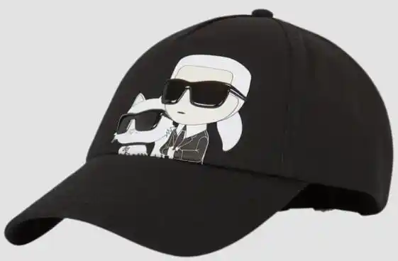 Karl Lagerfeld czapka z daszkiem bawełniana kolor czarny z aplikacją 245W3403