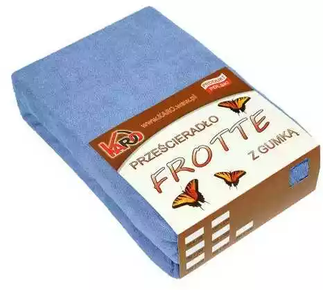 Karo prześcieradło frotte z gumką 60x120 niebieskie P38-60 grube 200g