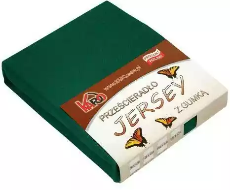 Karo prześcieradło jersey z gumką 90x200 zielone butelkowe P74-90 grube 150g