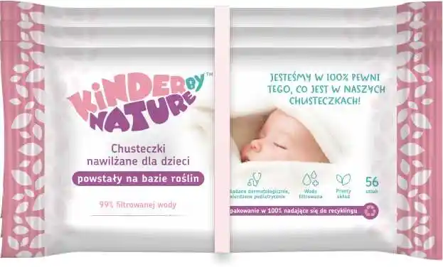 Kinder by nature Chusteczki nawilżane dla niemowląt i dzieci 3x56szt + etui