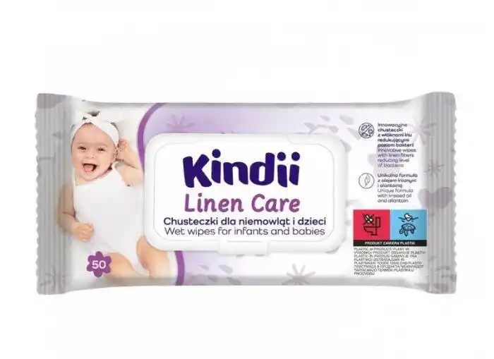 KINDII Chusteczki dla niemowląt i dzieci Linen Care 50szt