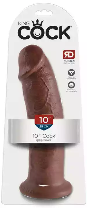 King Cock 10 - duże dildo z zaciskiem (25 cm) - brązowe