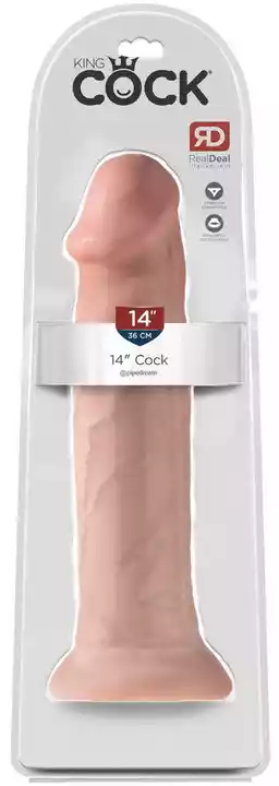 King Cock 14 - duże dildo z zaciskiem (36 cm) - naturalne