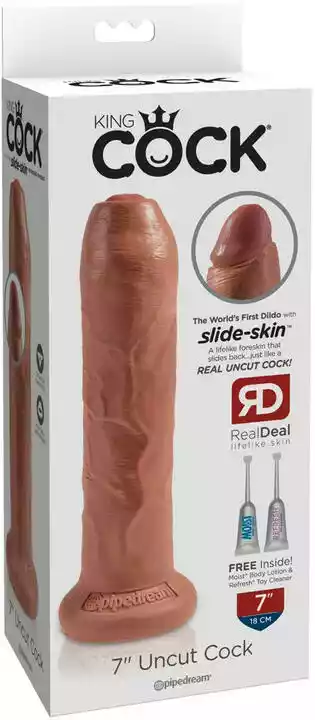 King Cock 7 Foremanator - realistyczne dildo (18 cm) - ciemny naturalny