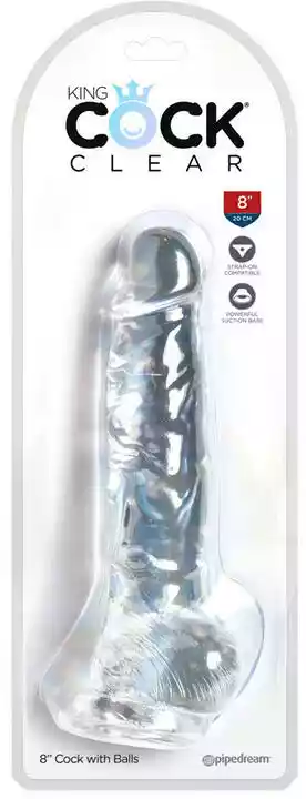 King Cock Clear 8 - zaciskane dildo do jąder (20 cm)